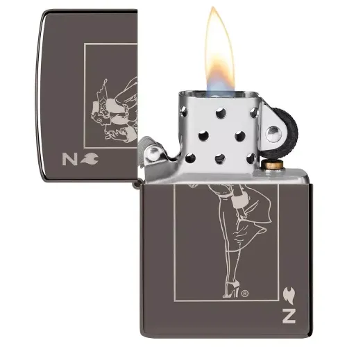 Зажигалка бензиновая Zippo Windy Design черный лид (49797)