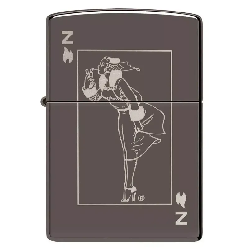 Зажигалка бензиновая Zippo Windy Design черный лид (49797)