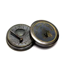 Компас бронзовый старинный с солнечными часами 5х5х1,5 см (DN26606)