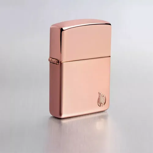 Запальничка армована бензинова ZIPPO High Polish Rose Gold Flame Design (46401)