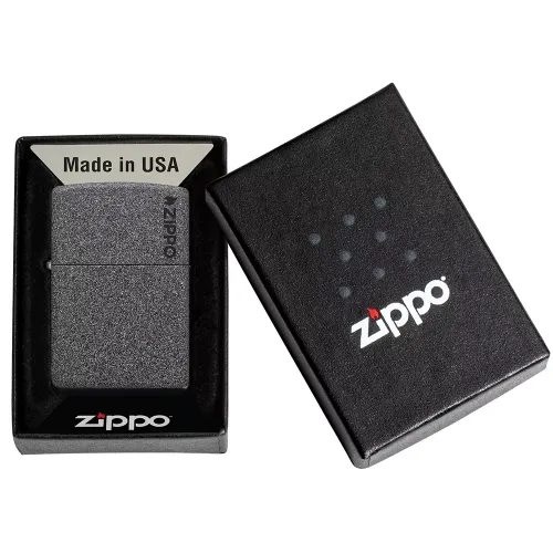 Зажигалка бензиновая ZIPPO Reg Iron Stone Logo Zippo (211 ZL)
