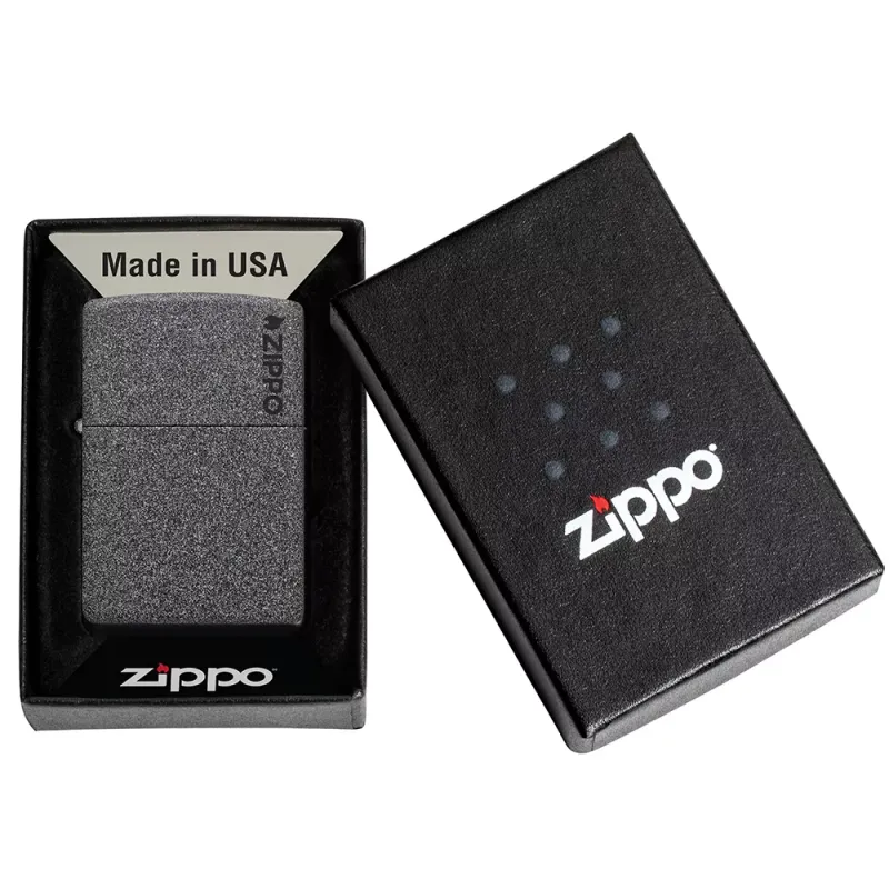 Зажигалка бензиновая ZIPPO Reg Iron Stone Logo Zippo (211 ZL)