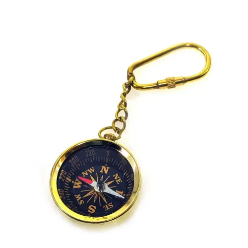 Компаси, лупи Брелок на ланцюжку та карабіні "Компас" бронза d-3.6,h-1,2 см (Індія) (DN943)