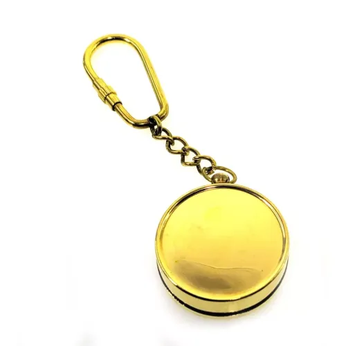 Компаси, лупи Брелок на ланцюжку та карабіні "Компас" бронза d-3.6,h-1,2 см (Індія) (DN943)