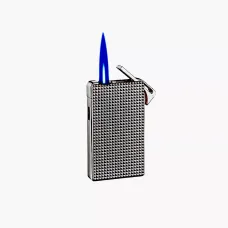 Газова запальничка турбо пласка Silver Match Luxembourg, метал, чорний лід, оксамитовий мішечок (40674378DRI)