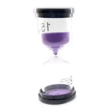Годинник пісочний None на 15 хвилин 10.5х4.5х4.5 см Фіолетовий пісок (DN32216)
