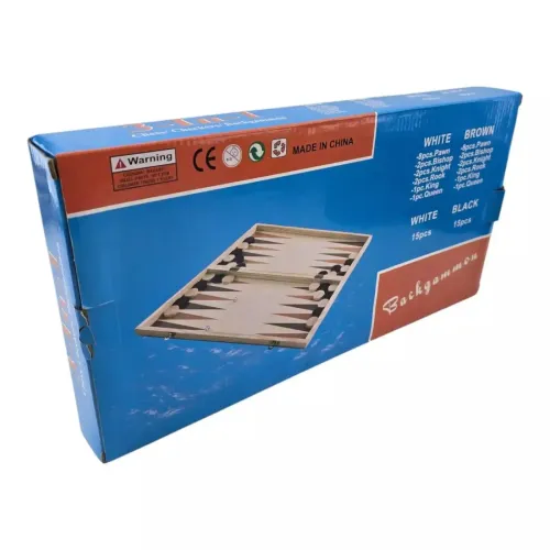 Ігрові набори Ігровий набір 3 в 1 нарди, шахи, шашки DUKE дерево, картонна упаковка 40х19, 5х4, 5 см (DN36197)