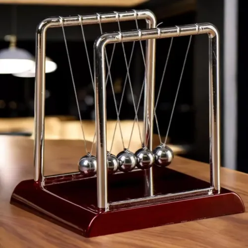 Приймачі рішень та антистреси Маятник Кулі Ньютона антистрес інерційні (18х18х15 см)пластик, метал, коричневі (DN19378N)