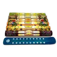 Набір пахощів Tulasi Прянощі 6 видів ароматів з дерев'яною підставкою (DN34588)