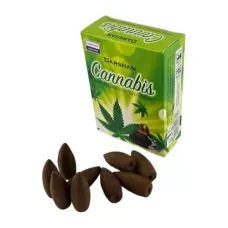 Пахощі конуси 10 шт зі зворотнім потоком "Cannabis" (Конопля) рідкий дим (DN35862)