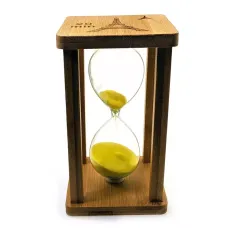 Песочные часы на 20 минут в бамбуке "Эйфелева башня" желтый песок 16,5х10х10 см (DN29765D)