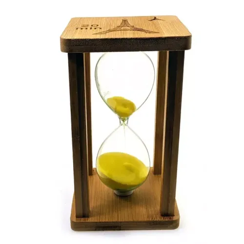 Песочные часы Песочные часы на 20 минут в бамбуке "Эйфелева башня" желтый песок 16,5х10х10 см (DN29765D)