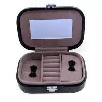 Шкатулка для бижутерии эко-кожа, черный 15х10,5х4,5 см (DN26314D)