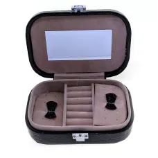 Шкатулка для бижутерии эко-кожа, черный 15х10,5х4,5 см (DN26314D)
