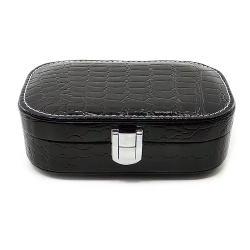 Скриньки, комодики, шафки Скринька для біжутерії еко-шкіра, чорний 15х10,5х4,5 см (DN26314D)