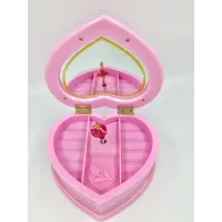 Скринька музична "Балеринка у серці" пластик, дзеркало, рожевий (DN29468)