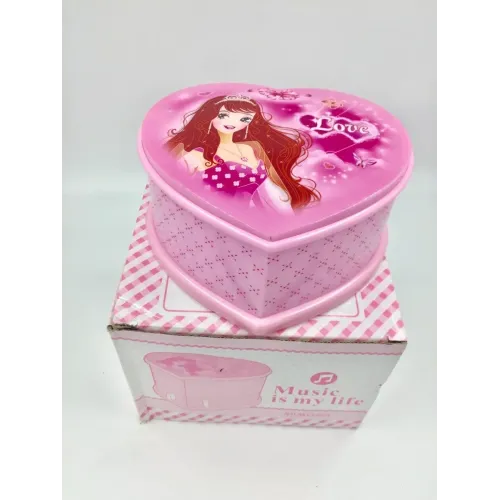 Ящики, комодики, шкафчики Шкатулка музыкальная "Балеринка в сердце" пластик, зеркало, розовый (DN29468)