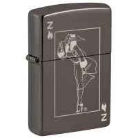 Зажигалка бензиновая Zippo Windy Design черный лид (49797)