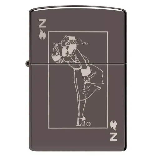 Бензиновые зажигалки Зажигалка бензиновая Zippo Windy Design черный лид (49797)