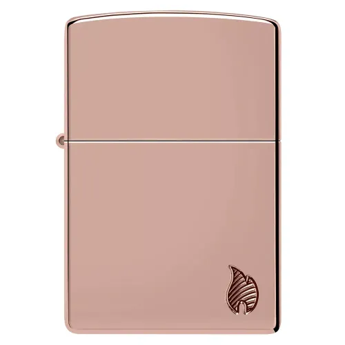Бензинові запальнички Запальничка армована бензинова ZIPPO High Polish Rose Gold Flame Design (46401)