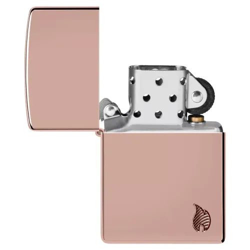 Бензинові запальнички Запальничка армована бензинова ZIPPO High Polish Rose Gold Flame Design (46401)