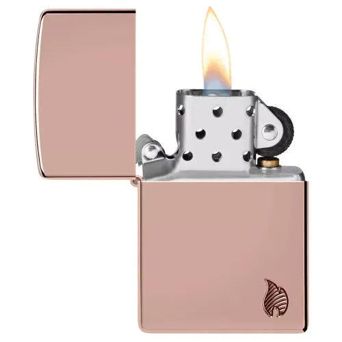 Бензинові запальнички Запальничка армована бензинова ZIPPO High Polish Rose Gold Flame Design (46401)