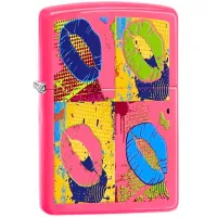 Зажигалка бензиновая ZIPPO Pop Lips неоновый розовый (29086)