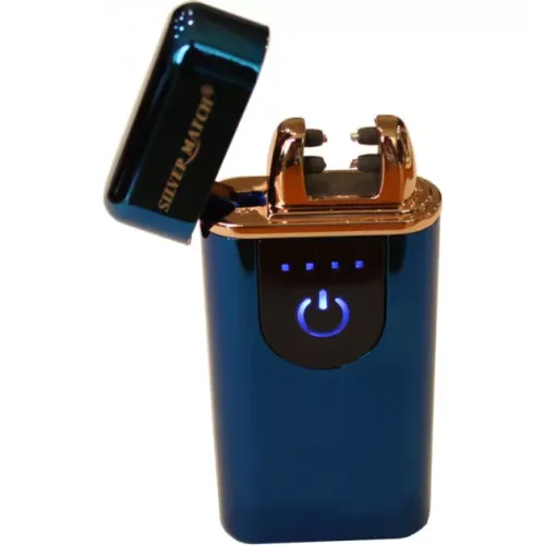 Бензинові запальнички запальничка Silver Match SM ICON ALLSAINT TOUCH DBLARC IGNIT Синій (40674270BLU)