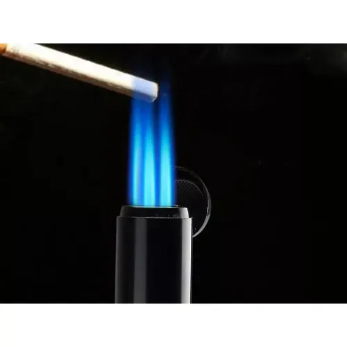 Газові запальнички Запальничка висока газова 3 турбо Silver Match Copenhague чорна, подарункова коробка (40674354BL)