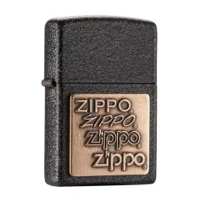 Запальничка ZIPPO Brass Emblem Black Crackle (362)