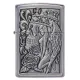 Зажигалка бензиновая Zippo Skull And Angel Emblem, матовый хром (49442)