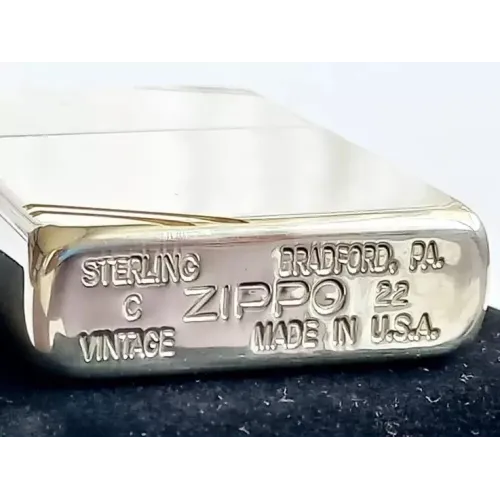 Серебряная бензиновая зажигалка Zippo 14 Sterling Silver High Polish Vintage (14)