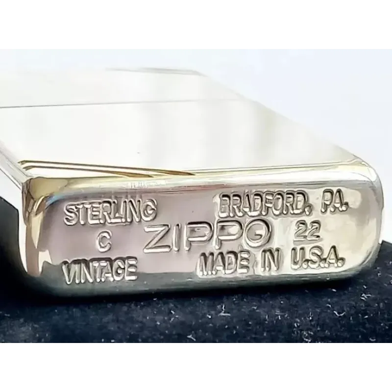 Серебряная бензиновая зажигалка Zippo 14 Sterling Silver High Polish Vintage (14)