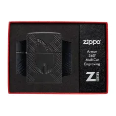 Зажигалка армированная бензиновая ZIPPO Armor® Black Matte lMultiCut, матовая, черная (46775)