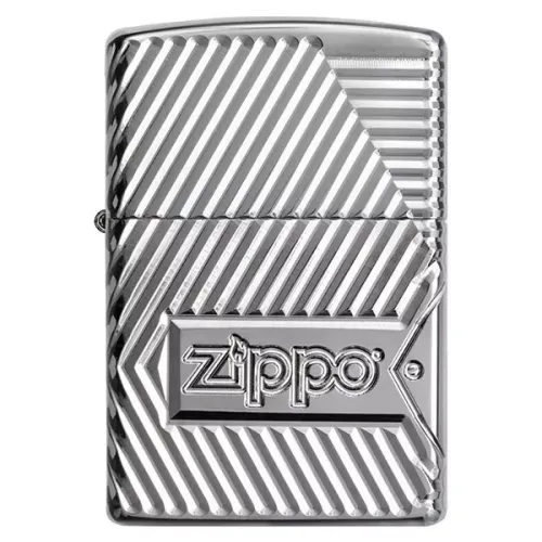 Зажигалка армированная бензиновая Zippo Armor® Bolts Design, хром (29672)