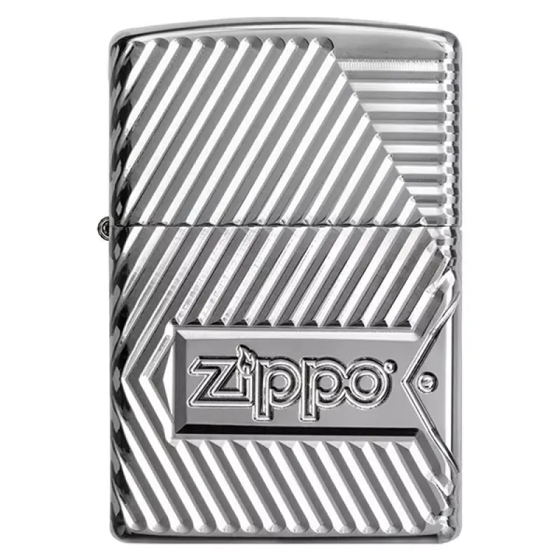 Зажигалка армированная бензиновая Zippo Armor® Bolts Design, хром (29672)