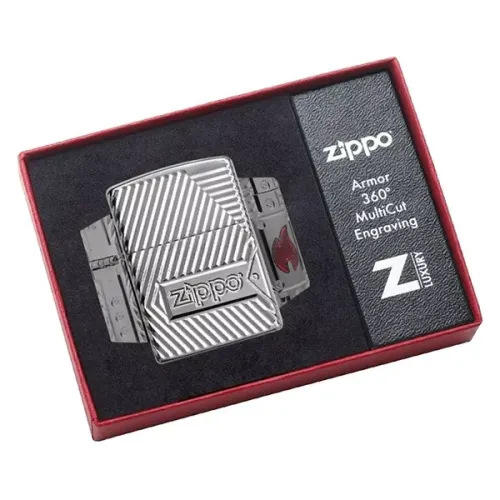 Зажигалка армированная бензиновая Zippo Armor® Bolts Design, хром (29672)
