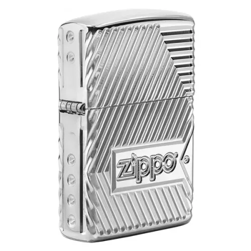 Зажигалка армированная бензиновая Zippo Armor® Bolts Design, хром (29672)