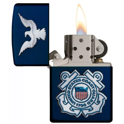 Зажигалка бензиновая Zippo Coast Guard, темно синяя, береговая охрана США (28681)