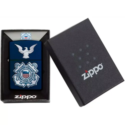 Зажигалка бензиновая Zippo Coast Guard, темно синяя, береговая охрана США (28681)