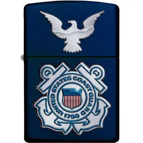 Зажигалка бензиновая Zippo Coast Guard, темно синяя, береговая охрана США (28681)