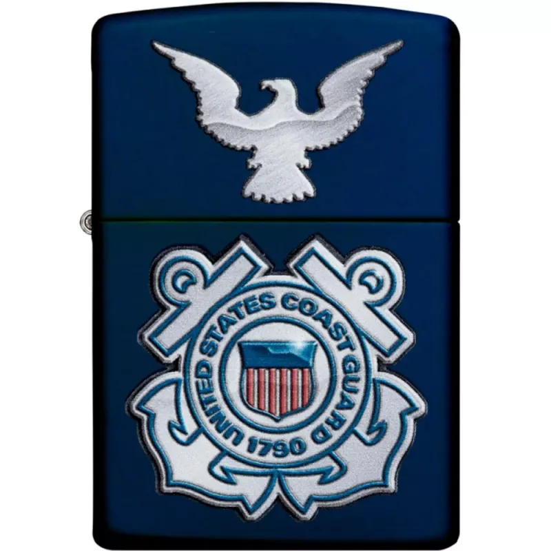Зажигалка бензиновая Zippo Coast Guard, темно синяя, береговая охрана США (28681)