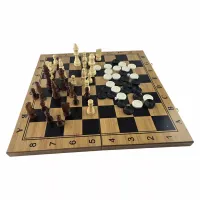 Набор 3 в 1 шахматы, шашки, нарды 47,5х47,5, дерево (DN35133)