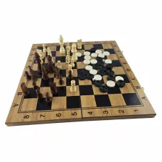 Набір 3 в 1 шахи, шашки, нарди 47,5х47,5, дерево (DN35133)