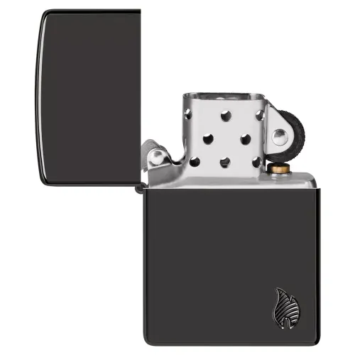 Зажигалка армированная бензиновая Zippo Armor® High Polish Black Flame Design (46402)
