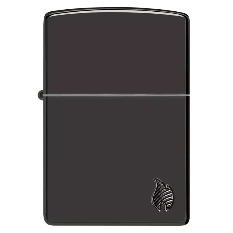 Зажигалка армированная бензиновая Zippo Armor® High Polish Black Flame Design (46402)