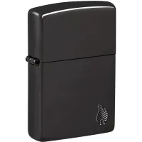 Зажигалка армированная бензиновая Zippo Armor® High Polish Black Flame Design (46402)