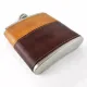 Фляга з нержавіючої сталі 180 мл (6 oz), екошкіра, коричневий 11х9,5х2 см (DN32853A)