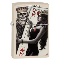 Зажигалка бензиновая Zippo Skull King Queen Beauty Бежевая (49942)