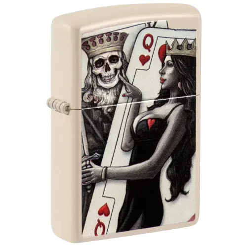 Зажигалка бензиновая Zippo Skull King Queen Beauty Бежевая (49942)
